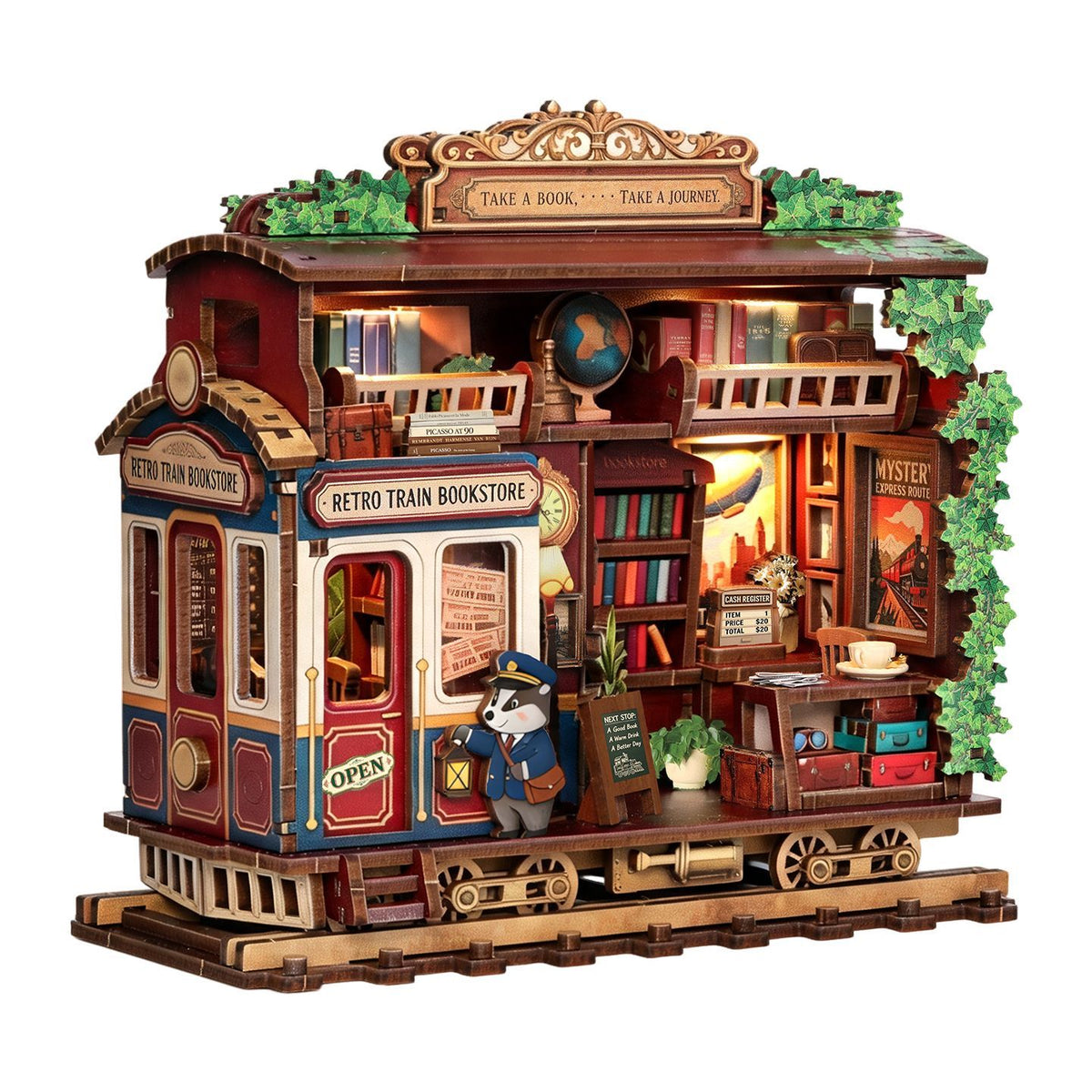Train Bookstore DIY Miniature House
