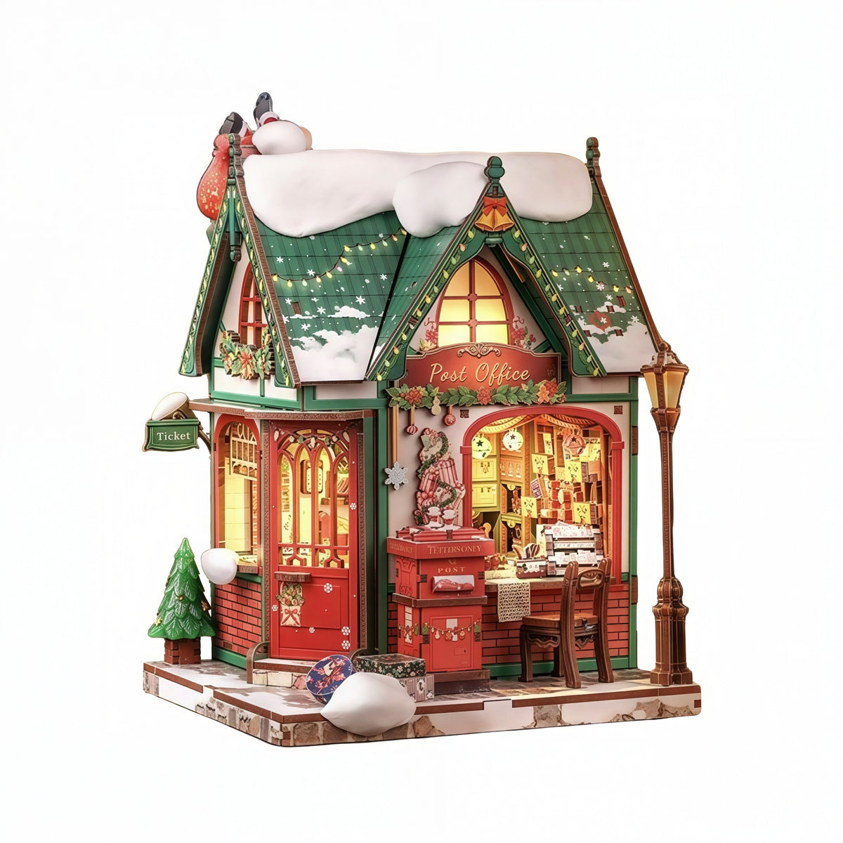 Snowy Night Post DIY Miniature House