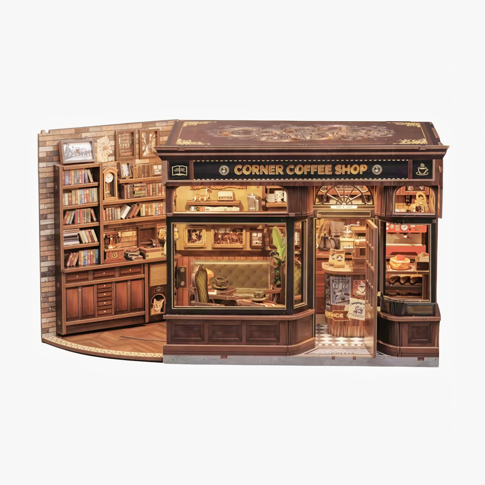 CORNER COFFEE SHOP DIY Dollhouse Kit