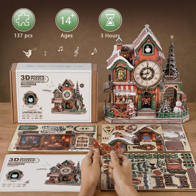 Christmas Cuckoo Clock 3D Wooden Puzzle