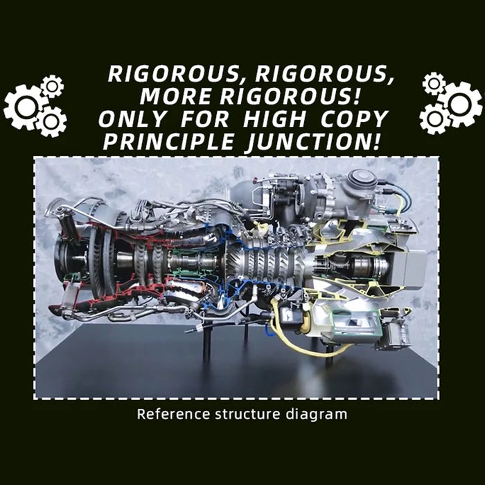 T700 Turboshaft Engine Model Kit that Works-1/4 Metal Simulation Electric Military Helicopter Turboshaft Engine Model