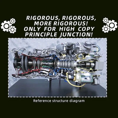 T700-1/4 Metal Simulation Electric Military Helicopter Turboshaft Engine Model