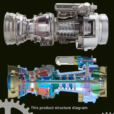 T700-1/4 Metal Simulation Electric Military Helicopter Turboshaft Engine Model