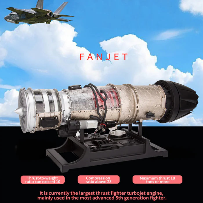 1/10 Full Metal Electric Turbojet Engine Small Bypass Ratio Twin Rotor Aircraft Model