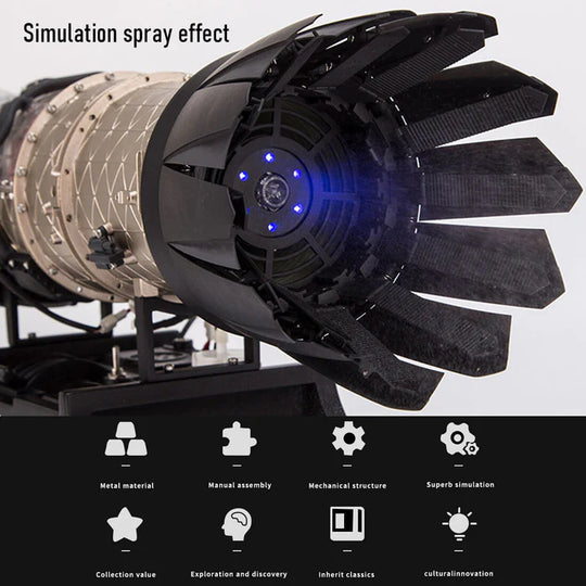 1/10 Full Metal Electric Turbojet Engine Small Bypass Ratio Twin Rotor Aircraft Model