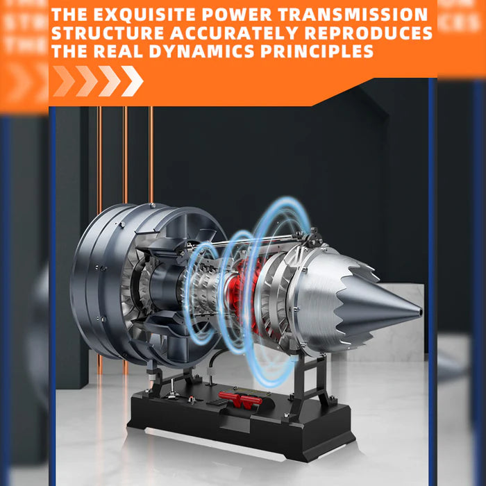 Turbofan Engine Model Kit that Works - 1/12 Full Metal Dual-Spool Turbofan Engine Model Kit 300+PCS