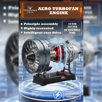 Turbofan Engine Model Kit that Works - 1/12 Full Metal Dual-Spool Turbofan Engine Model Kit 300+PCS
