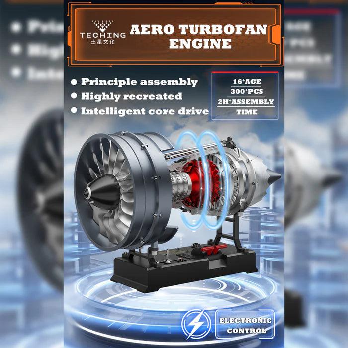Turbofan Engine Model Kit that Works - 1/12 Full Metal Dual-Spool Turbofan Engine Model Kit 300+PCS