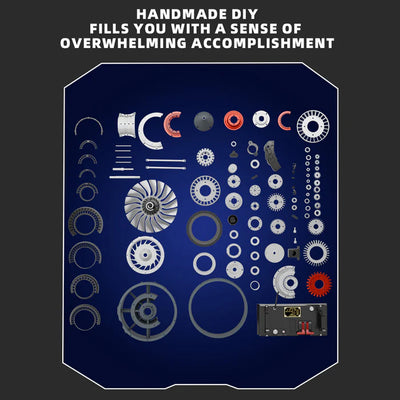 Turbofan Engine Model Kit that Works - 1/12 Full Metal Dual-Spool Turbofan Engine Model Kit 300+PCS